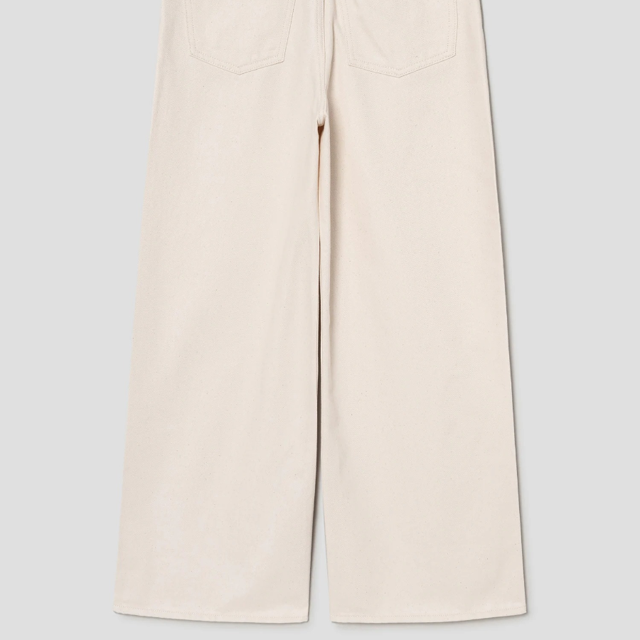 Theory Women Soft Denim High Waist Wide Jean - Ecru