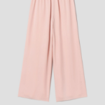 Theory Women Silk Combo Rib Waistband Pants - Pink Sand
