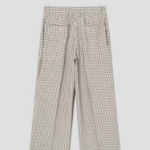 Theory Women Linear Check Classic Trouser - Cream Multi