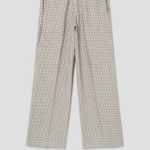 Theory Women Linear Check Classic Trouser - Cream Multi