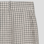 Theory Women Linear Check Classic Trouser - Cream Multi