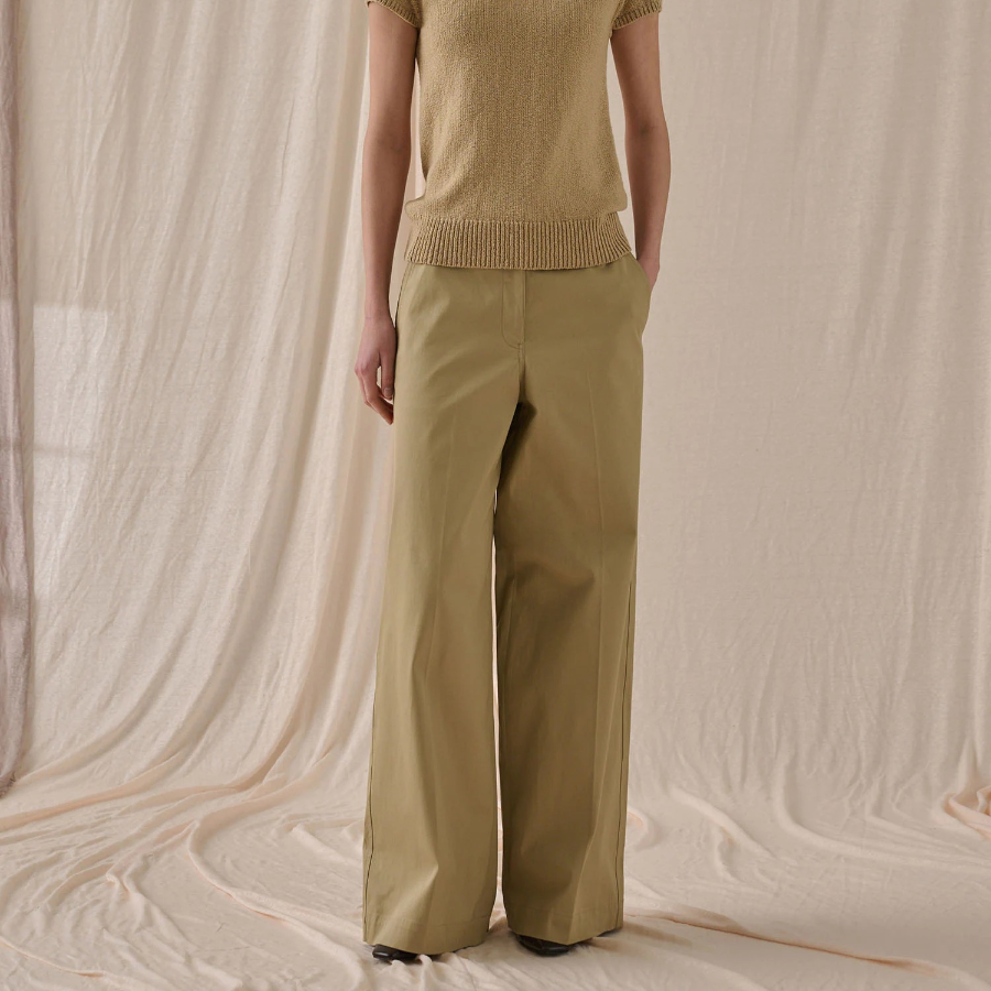 Theory Women Cotton Chino Classic Pants - Trench