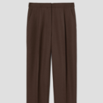Theory Women Wool Hopsack Pleated Tapered Pants - Clove