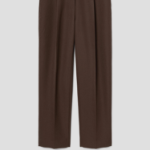 Theory Women Wool Hopsack Pleated Tapered Pants - Clove