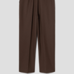 Theory Women Wool Hopsack Pleated Tapered Pants - Clove