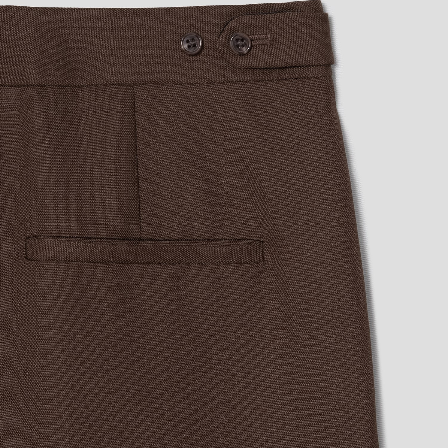 Theory Women Wool Hopsack Pleated Tapered Pants - Clove