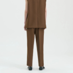 Theory Women Wool Hopsack Pleated Tapered Pants - Clove