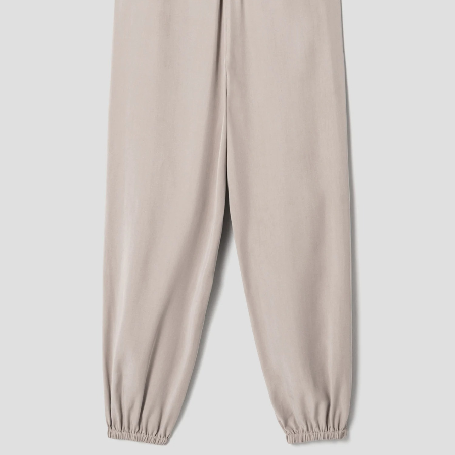 Theory Women Fluid Lyocell Pull On Wide Jogger Pants - Soft Taupe