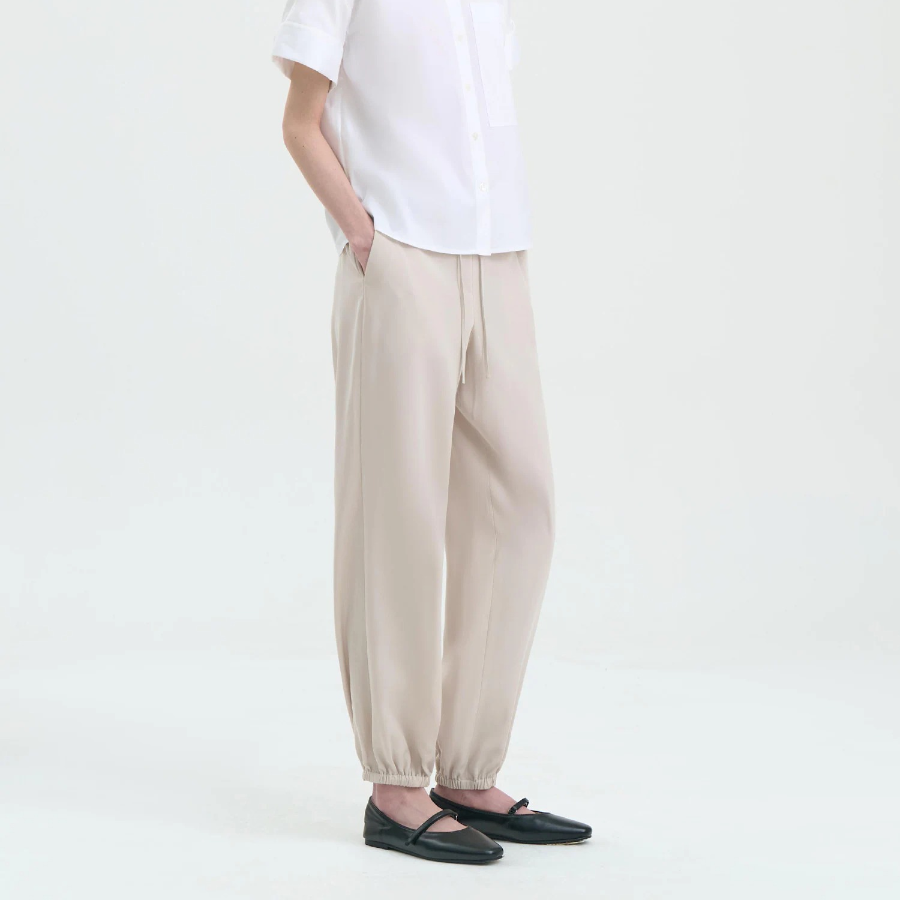 Theory Women Fluid Lyocell Pull On Wide Jogger Pants - New Sand