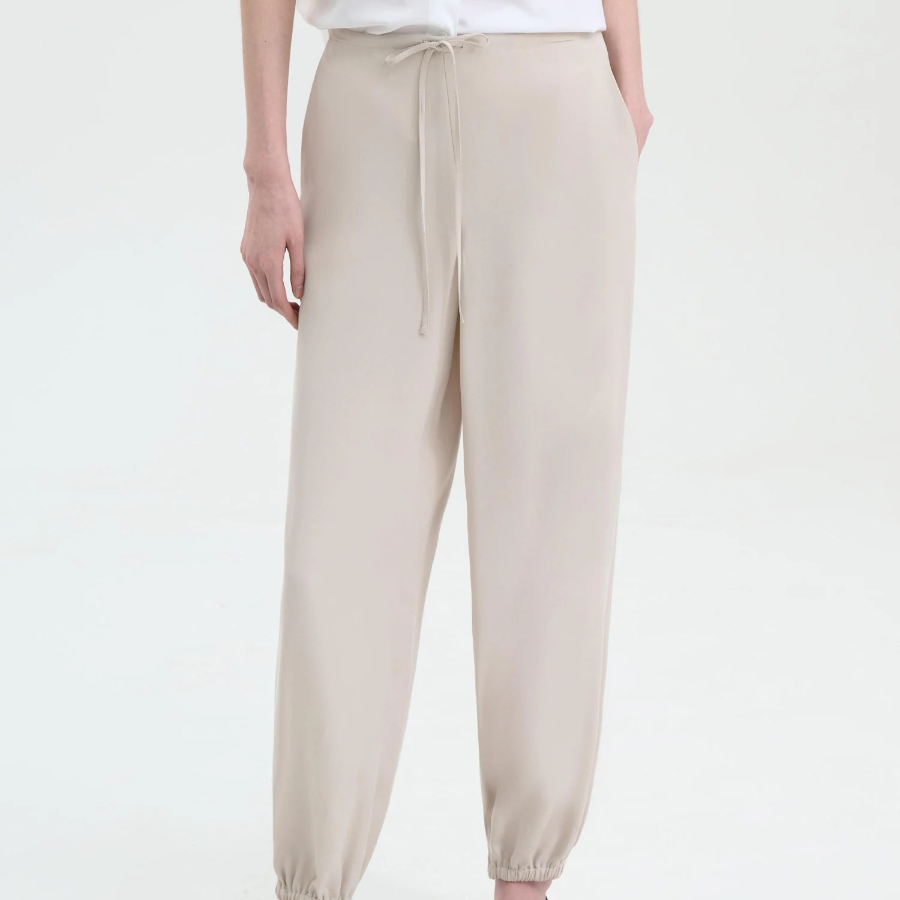 Theory Women Fluid Lyocell Pull On Wide Jogger Pants - New Sand