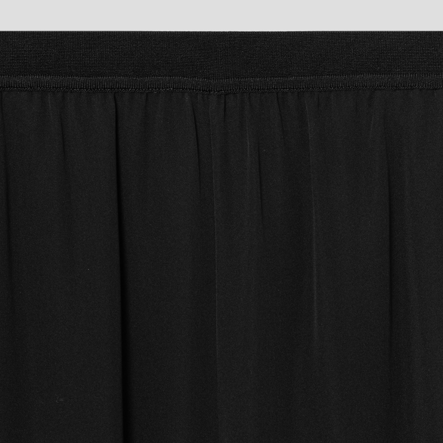 Theory Women Silk Combo Wide A-line Pant - Black