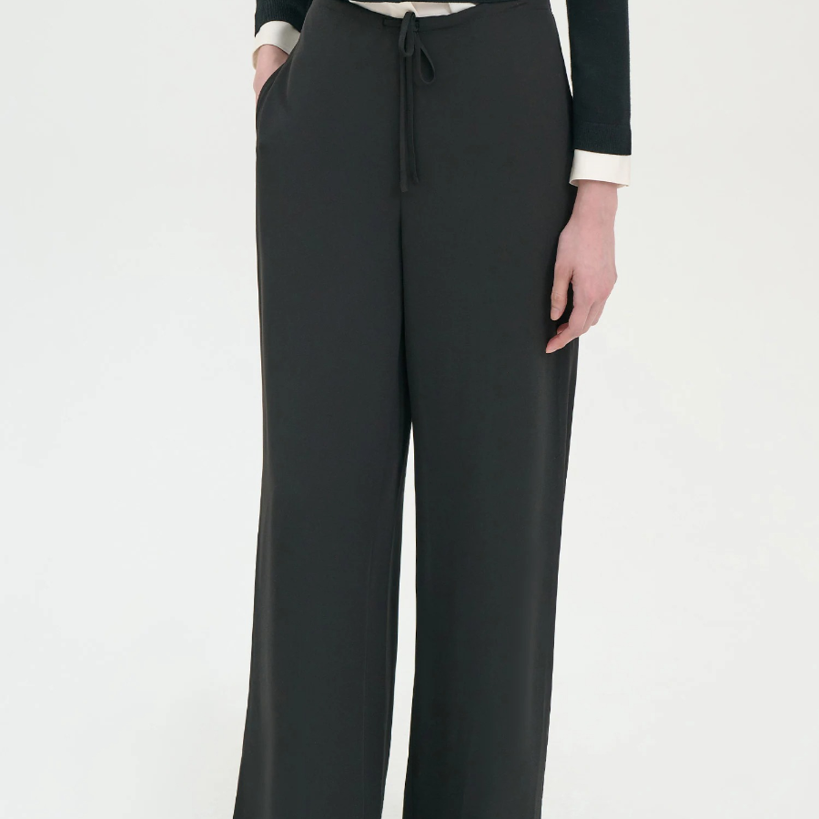 Theory Women Poly Georgette Drawstring Pants - Black
