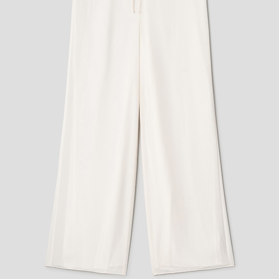 Theory Women Poly Georgette Drawstring Pants - Ivory