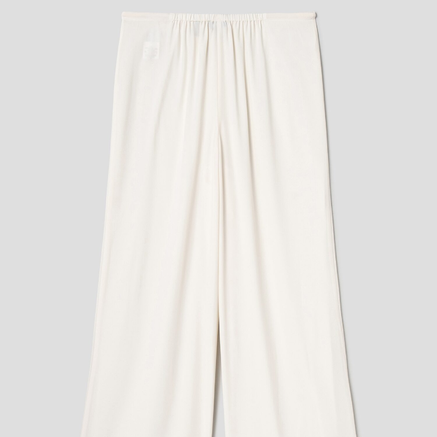Theory Women Poly Georgette Drawstring Pants - Ivory