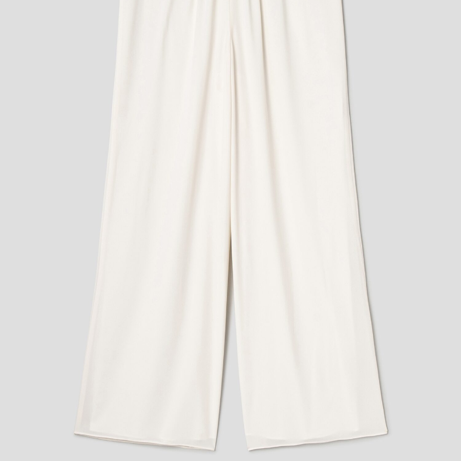 Theory Women Poly Georgette Drawstring Pants - Ivory
