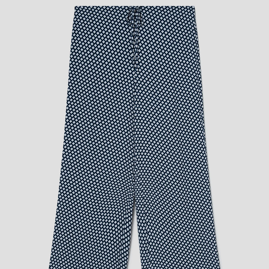 Theory Women Geo Block Georgette Drawstring Pants - Sapphire Multi