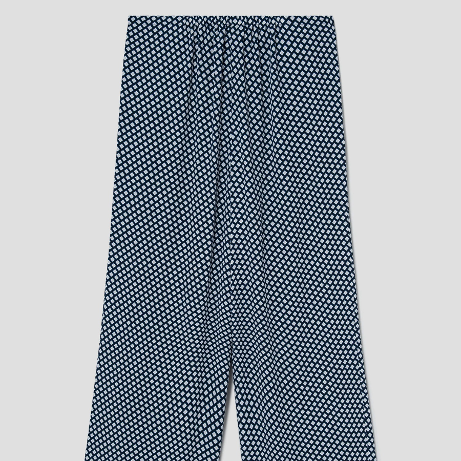 Theory Women Geo Block Georgette Drawstring Pants - Sapphire Multi