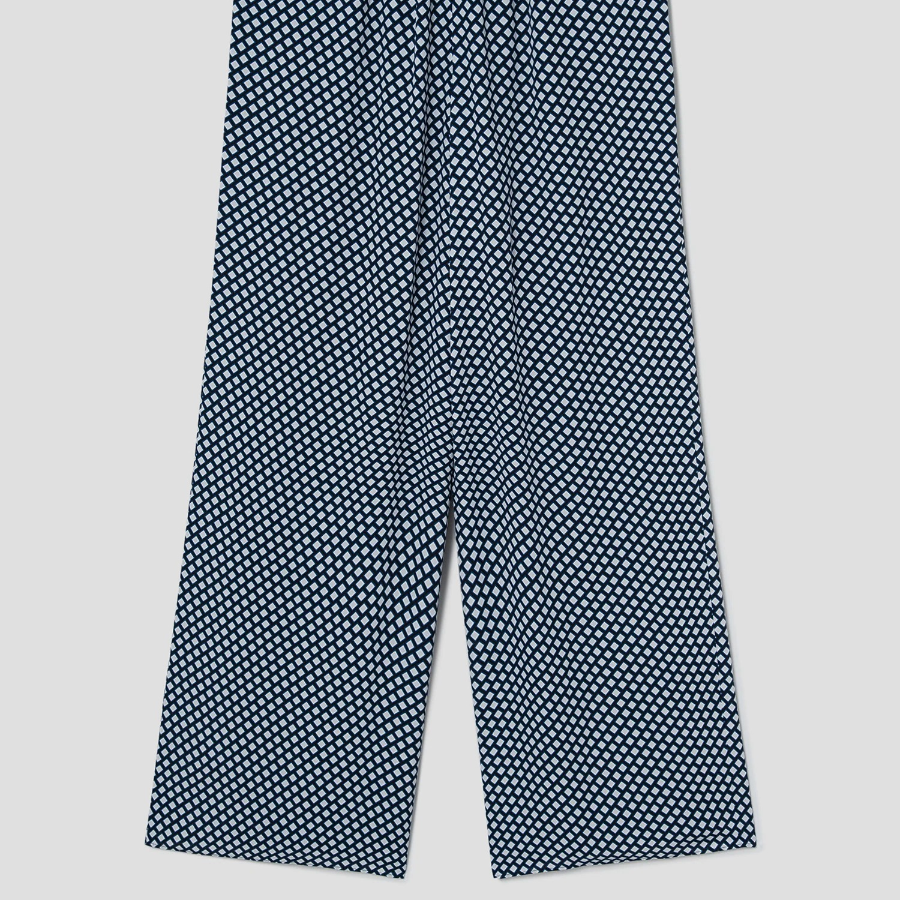 Theory Women Geo Block Georgette Drawstring Pants - Sapphire Multi