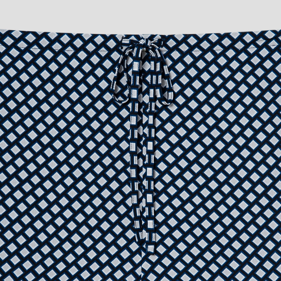 Theory Women Geo Block Georgette Drawstring Pants - Sapphire Multi