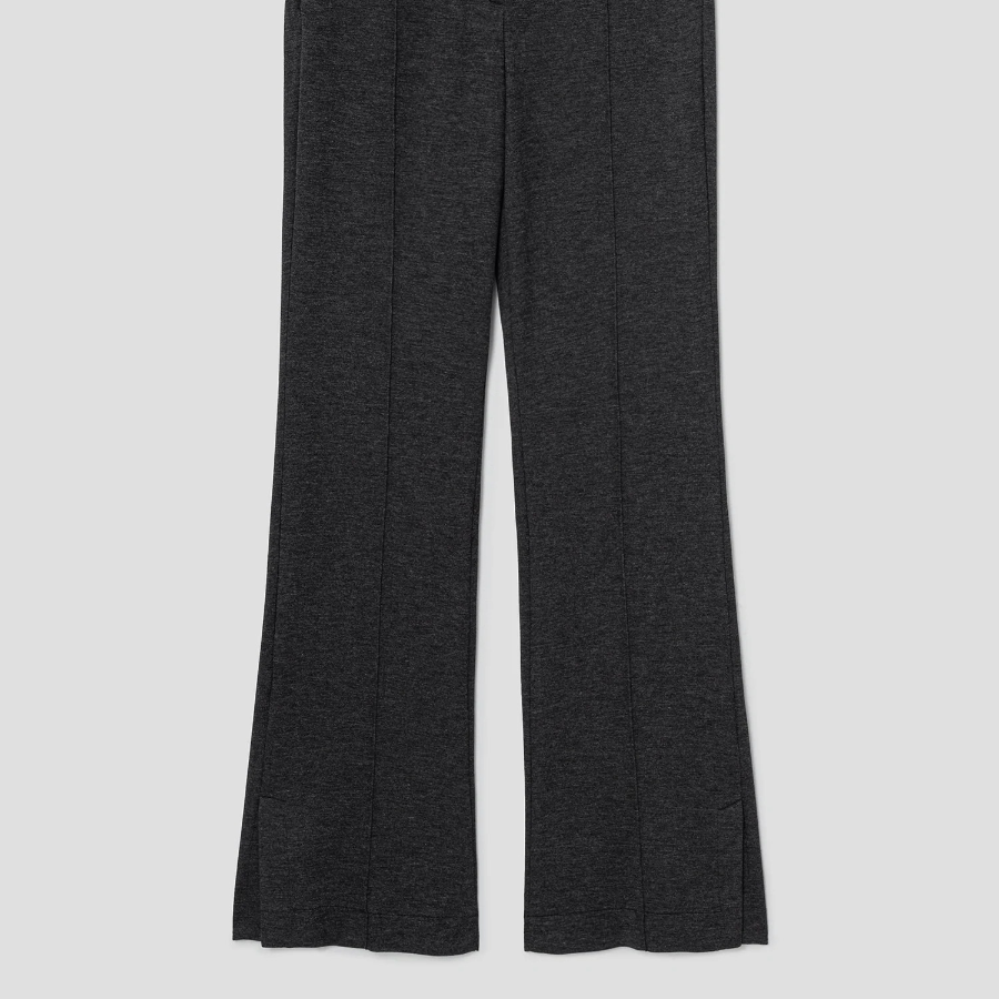 Theory Women Interlock Light Slim Trouser - Charcoal Melange