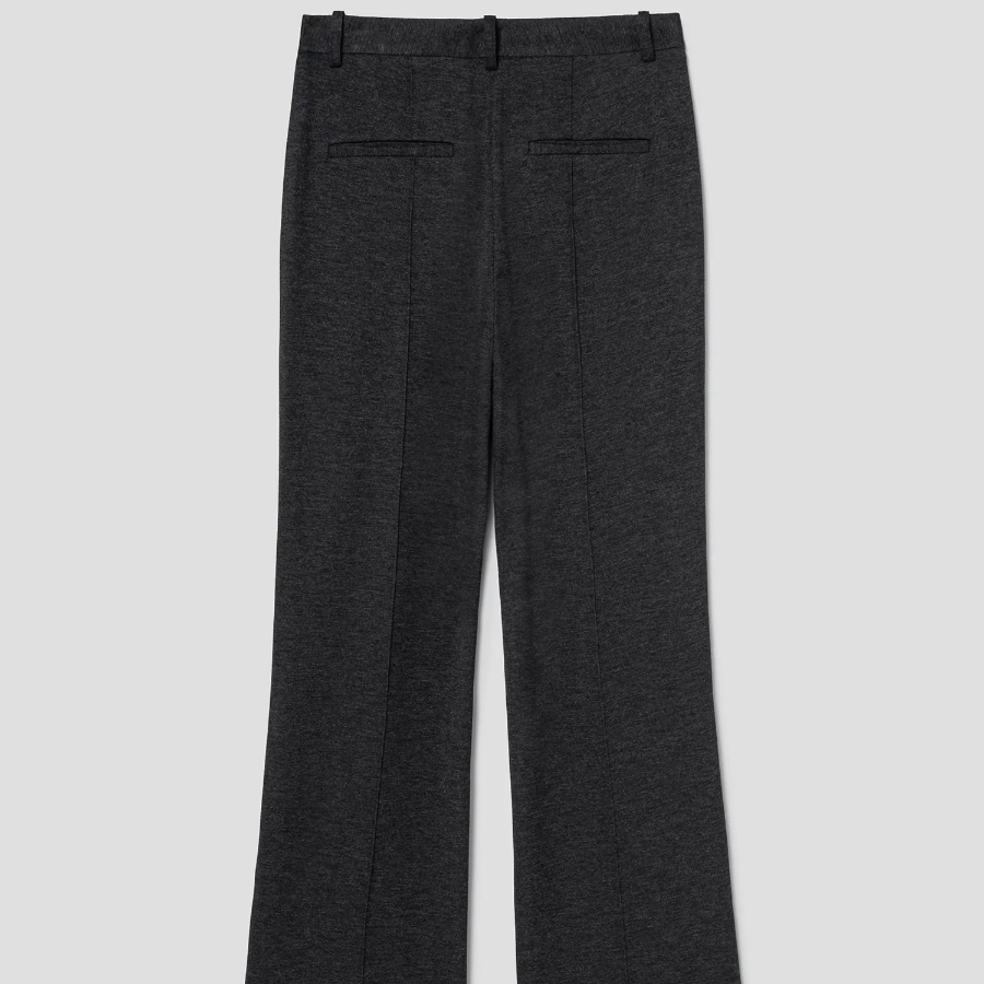 Theory Women Interlock Light Slim Trouser - Charcoal Melange