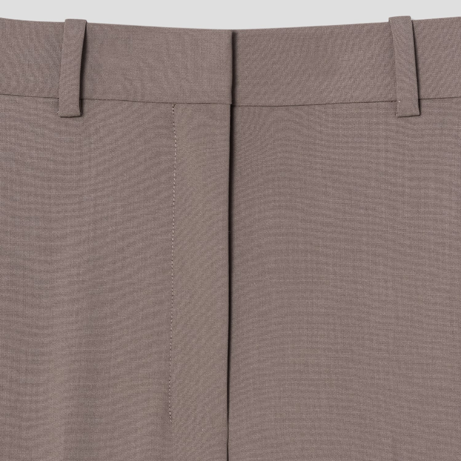 Theory Women Traceable Wool Wide Straight Trouser - Charcoal Melange