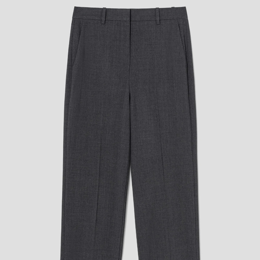 Theory Women Traceable Wool High Waist Pants - Charcoal Melange
