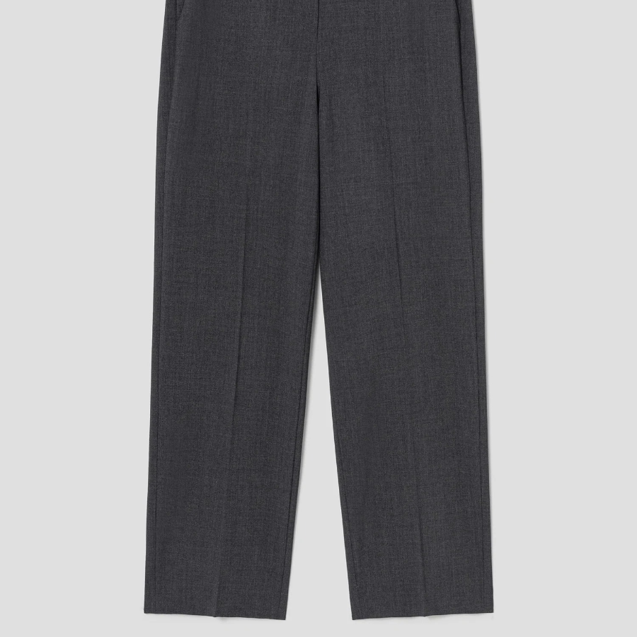 Theory Women Traceable Wool High Waist Pants - Charcoal Melange