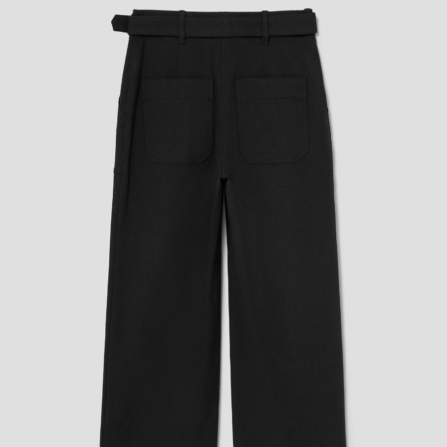 Theory Women Neoteric Twill Utility Wide Pant - Black