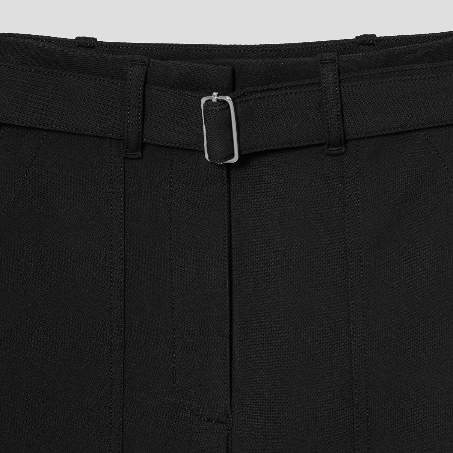 Theory Women Neoteric Twill Utility Wide Pant - Black