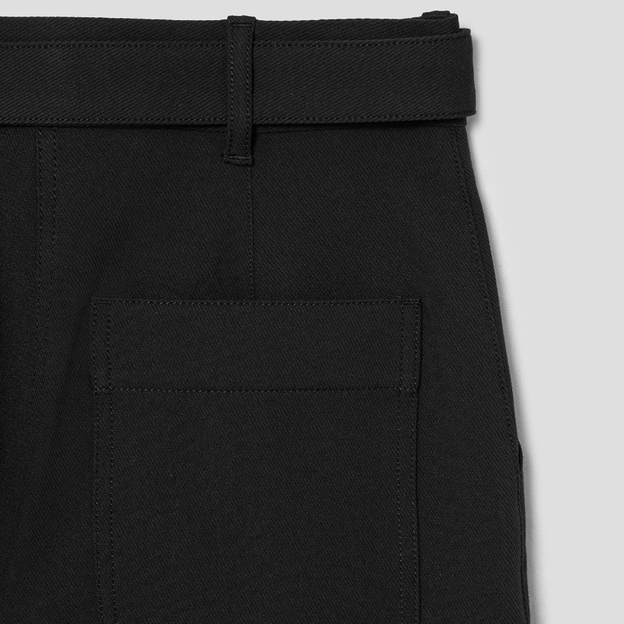 Theory Women Neoteric Twill Utility Wide Pant - Black
