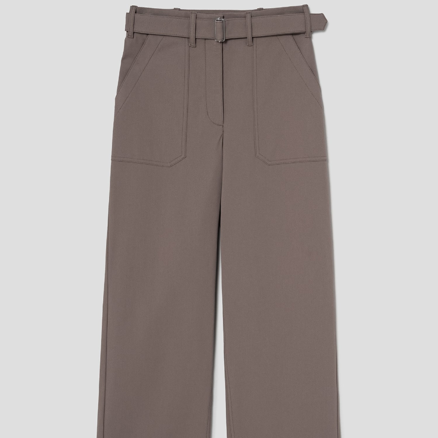 Theory Women Neoteric Twill Utility Wide Pant - Walnut