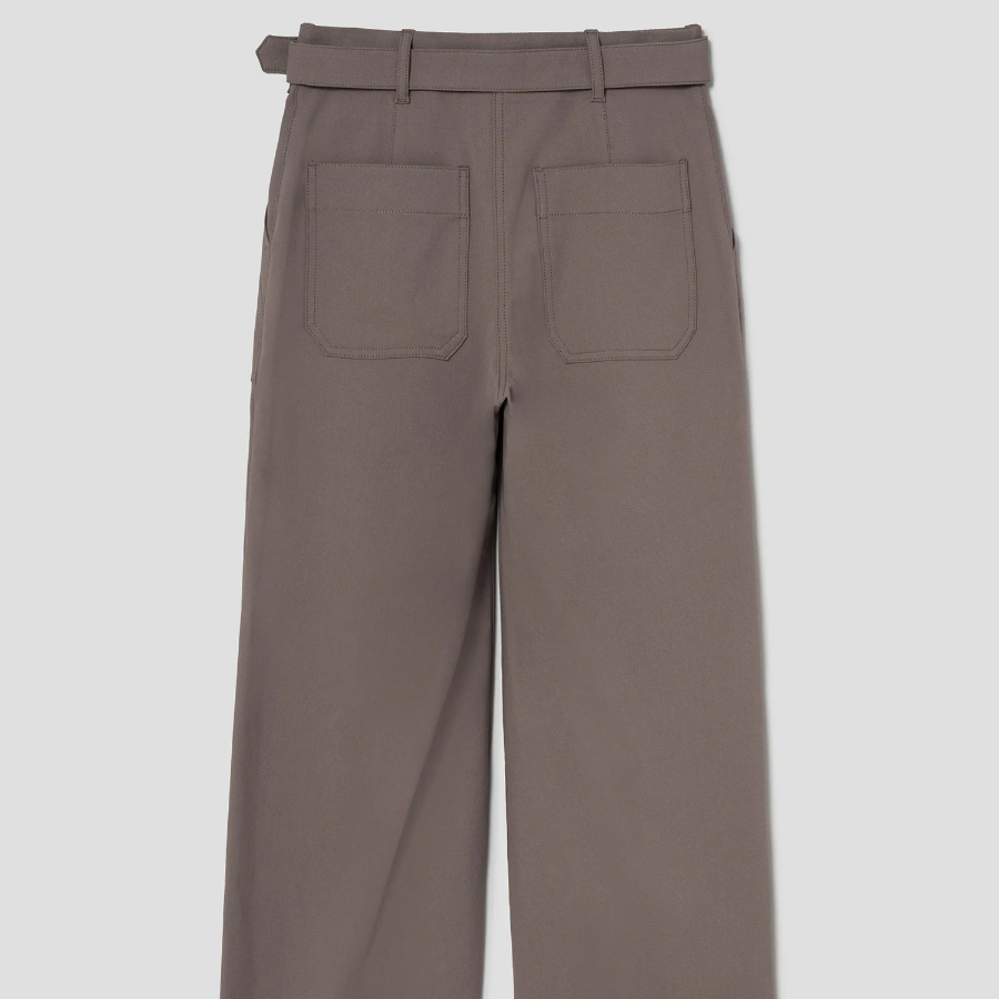 Theory Women Neoteric Twill Utility Wide Pant - Walnut