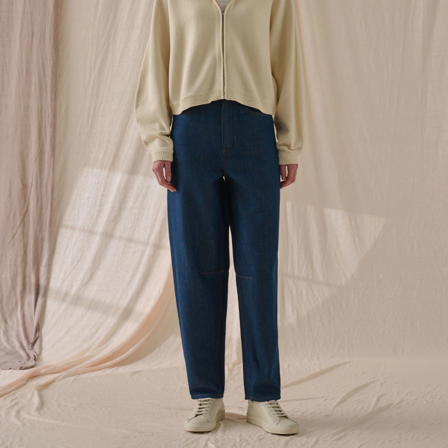 Theory Women Relaxed Denim Drop Curved Pants - Indigo