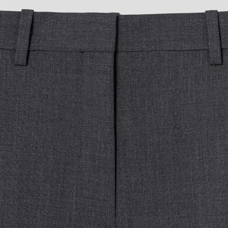 Theory Women Traceable Wool Slim Full Length Trouser - Charcoal Melange