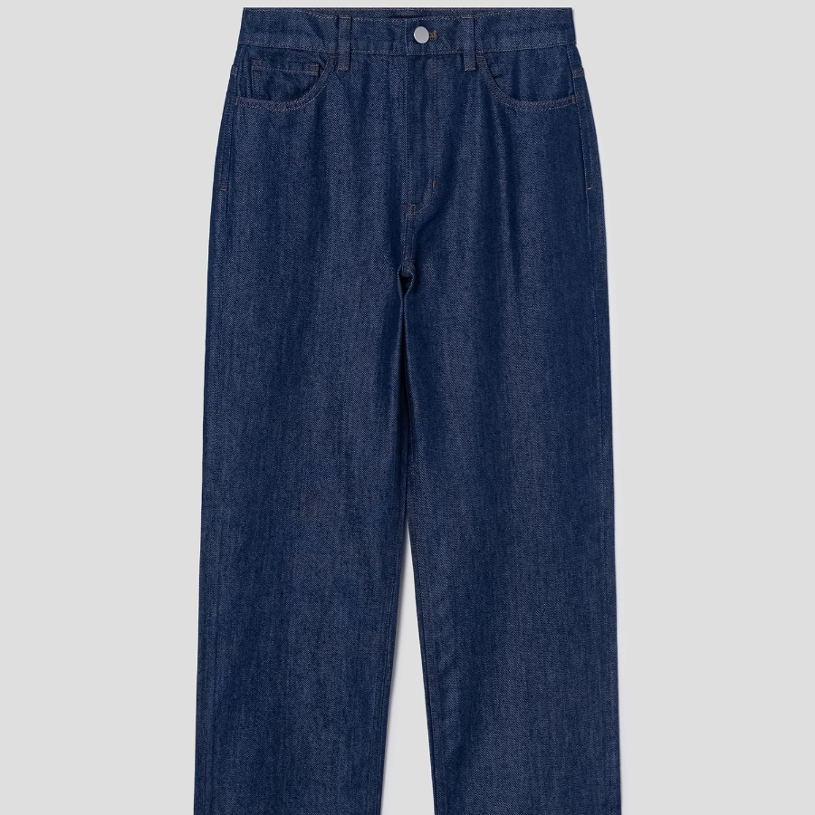 Theory Women Relaxed Denim High Waist Straight Jean - Indigo