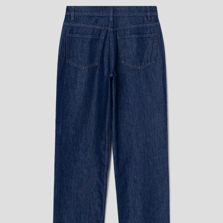 Theory Women Relaxed Denim High Waist Straight Jean - Indigo