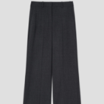 Theory Women Traceable Wool Wide Straight Trouser - Ash