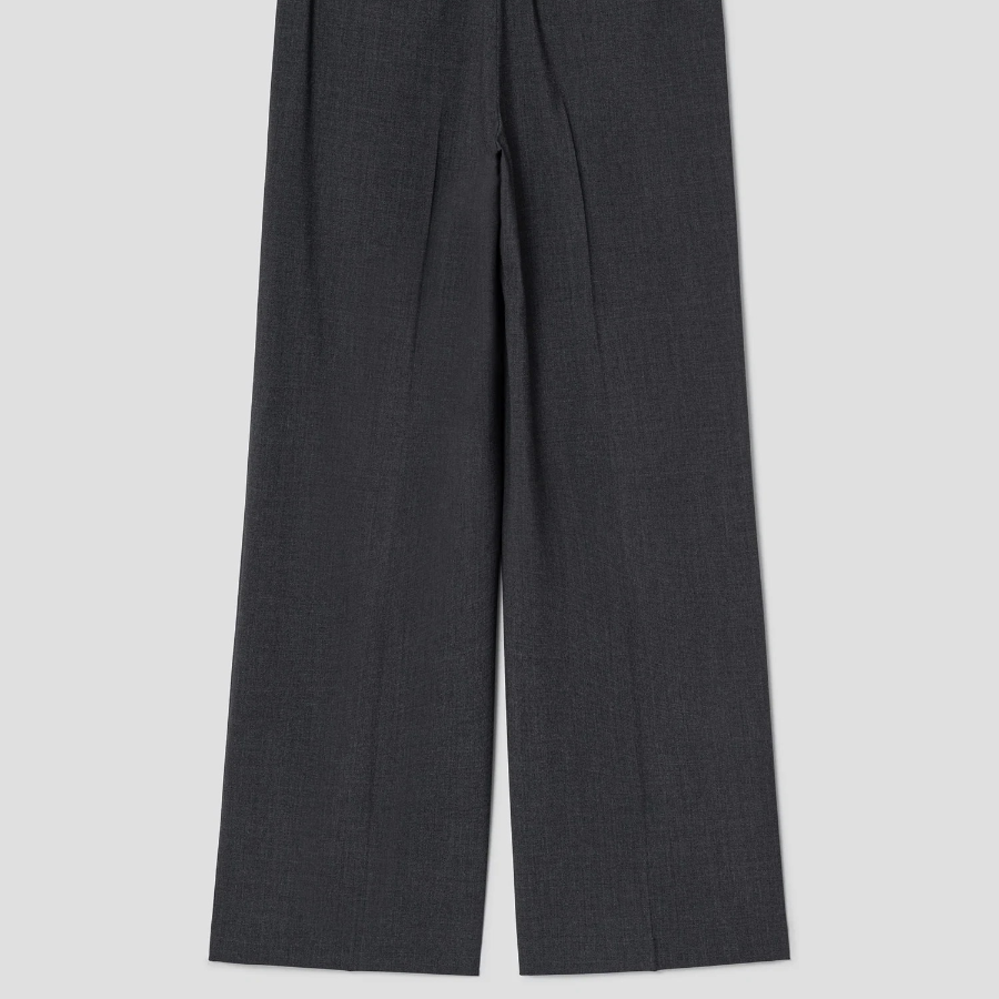 Theory Women Traceable Wool Wide Straight Trouser - Ash