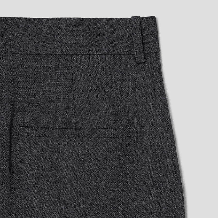 Theory Women Traceable Wool Wide Straight Trouser - Ash