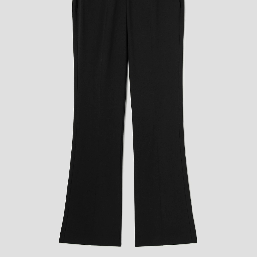 Theory Women Good Wool Slim Full Length Trouser - Black