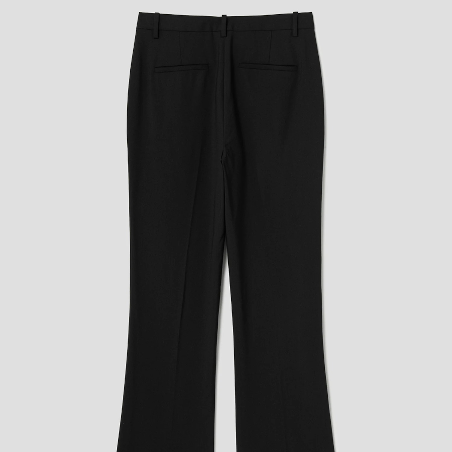 Theory Women Good Wool Slim Full Length Trouser - Black