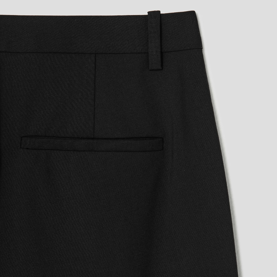 Theory Women Good Wool Slim Full Length Trouser - Black