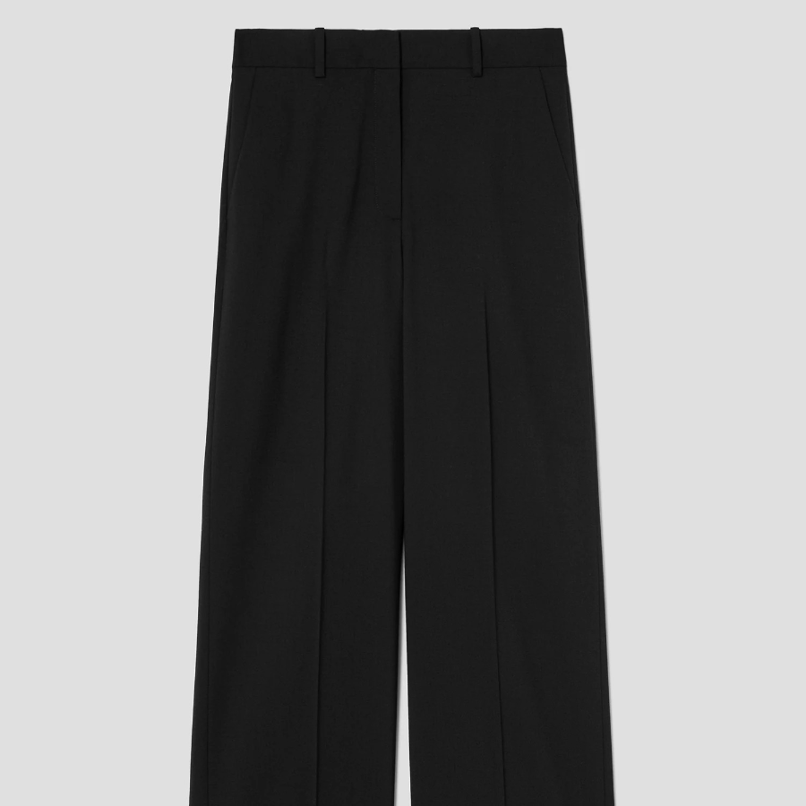 Theory Women New Tailor 2 Wide Straight Trouser - Black