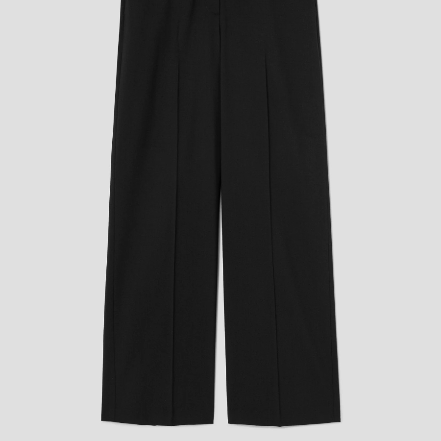 Theory Women New Tailor 2 Wide Straight Trouser - Black