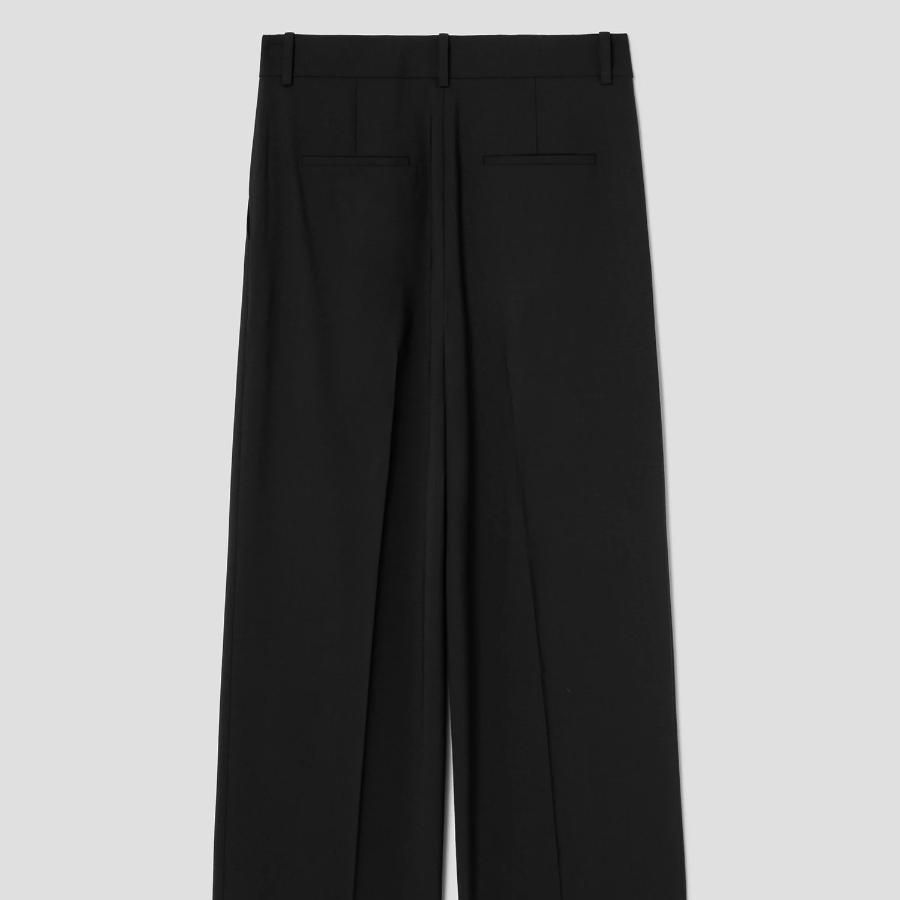 Theory Women New Tailor 2 Wide Straight Trouser - Black