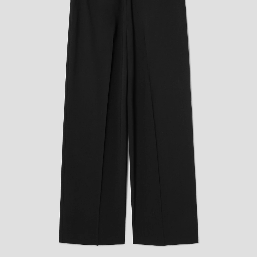Theory Women New Tailor 2 Wide Straight Trouser - Black
