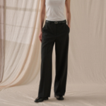 Theory Women New Tailor 2 Wide Straight Trouser - Black