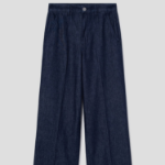 Theory Women Drape Denim Wide Straight Trouser - Indigo