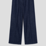 Theory Women Drape Denim Wide Straight Trouser - Indigo